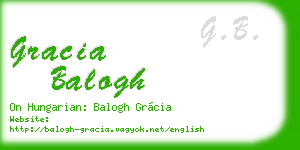 gracia balogh business card